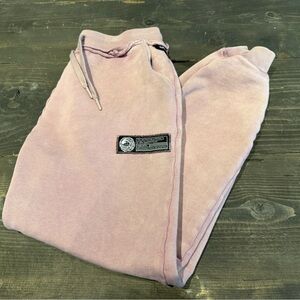 Alphalete very terry cropped sweatshirt & sweatpant set in Rose Quartz